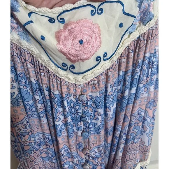 Fillyboo Maternity Vintage Bloom Boho Embroidered Garden Maxi Dress Medium - Picture 6 of 16